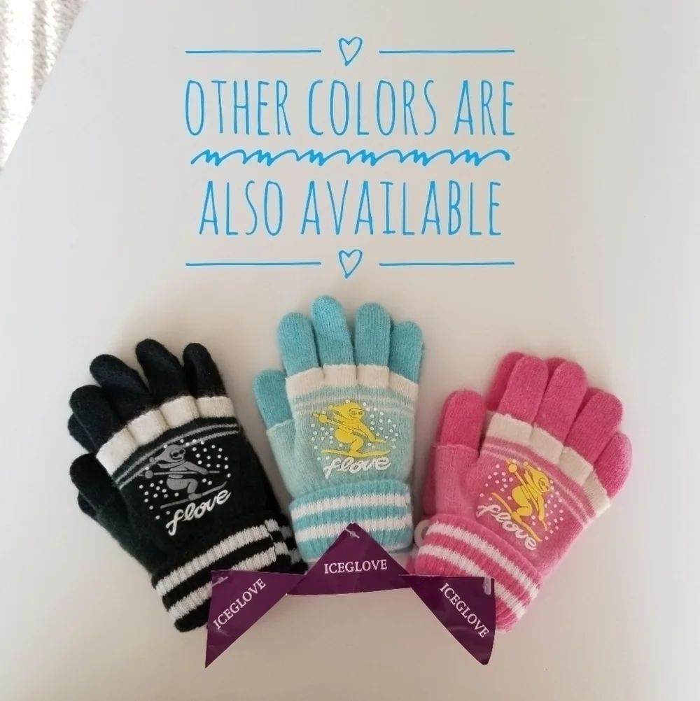 Set of 3 NEW Multicolor Double Layered 2 in 1 Wool Blend Cozy Warm Gloves